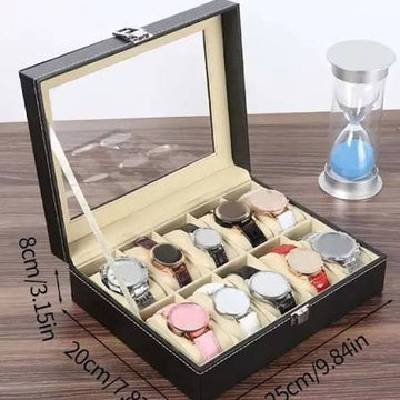 10 Grids Watch Box PU Leather