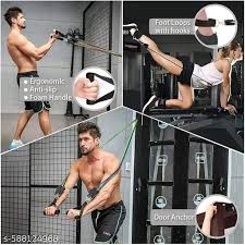 11 Pcs Set Portable Fitness Exercise Resistance Bands for Workout with Handles