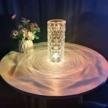 Rechargeable Rose Diamond Table Lamp with Wireless Remote  16RGB Colours
