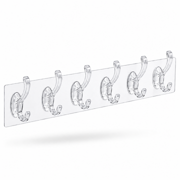 Self-adhesive Transparent 6 Hook Patti