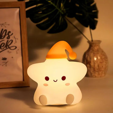 LED Star Night Light – Rechargeable Silicone Touch Lamp with Colour Modes